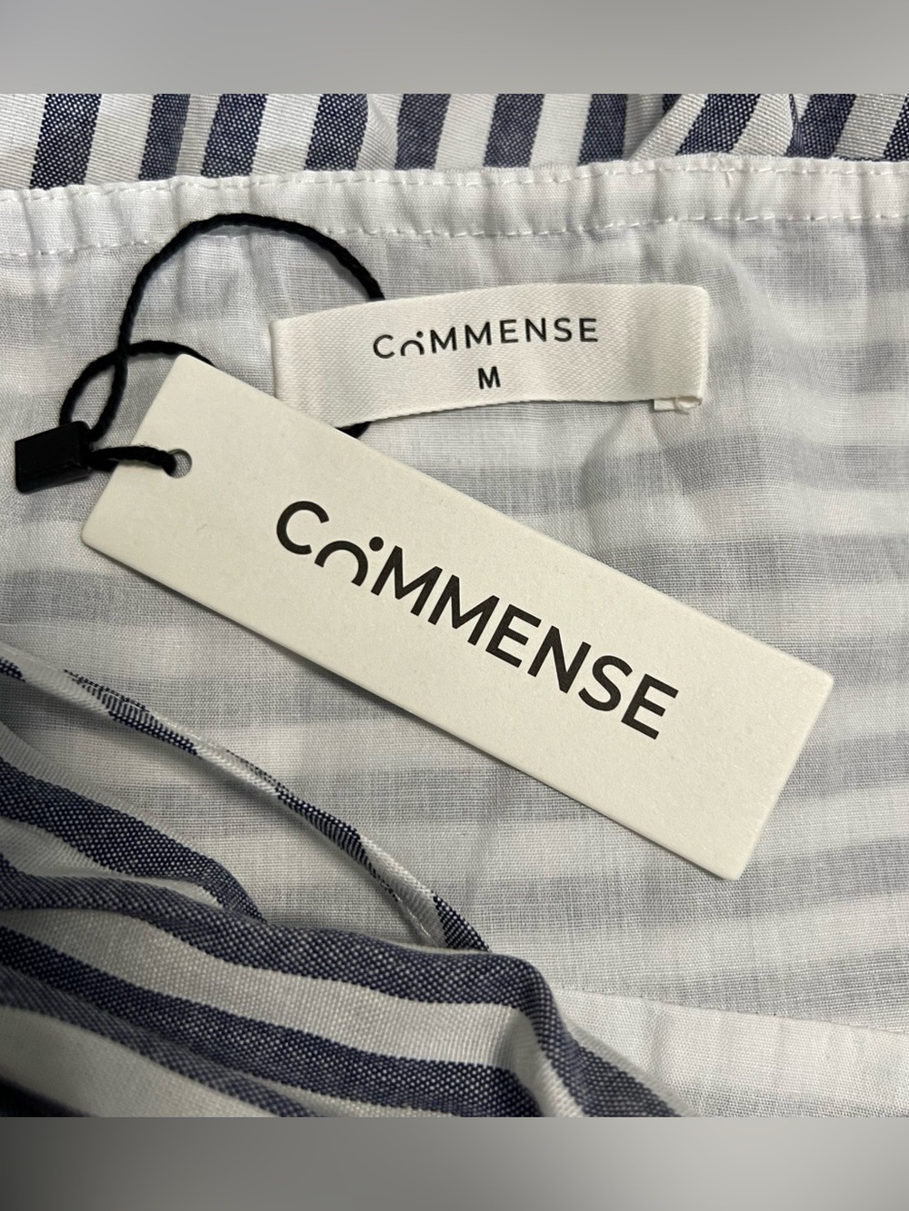 Commense Striped Cut-Out Asymmetric Cami Navy Maxi Dress NWT M - Picture 8 of 8